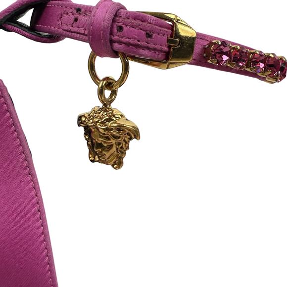 NEW Versace Aevitas Medusa Platform Crystals Pumps Pink Size 37 - Picture 4 of 12